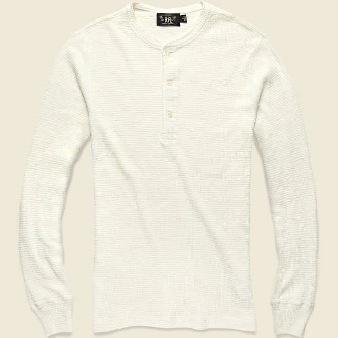 Ralph Lauren Men's Waffle-Knit Henley Shirt