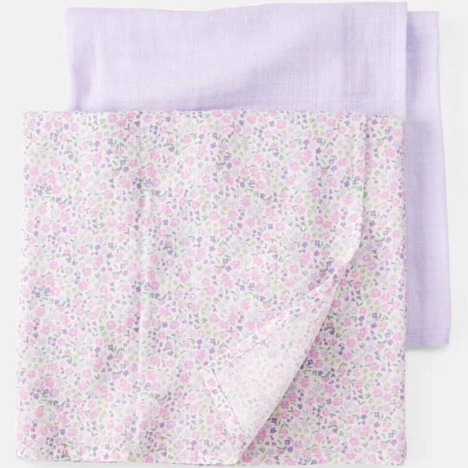 Carter's 2-Pack Muslin Swaddle Blankets