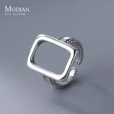 Modian 925 Sterling Silver Fashion Hollow Out Square Stackable Adjustable Finger Rings For Women Anniversary Fine Jewelry Gifts - AliExpress 36