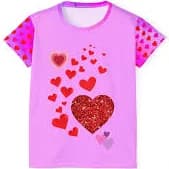Pink Heart Print Pajama Top: Valentine's Day Sleepwear for Women