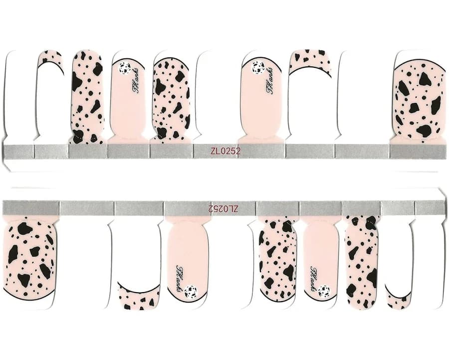 Pink Cow Print Thank Luxury Nail Wrap Set
