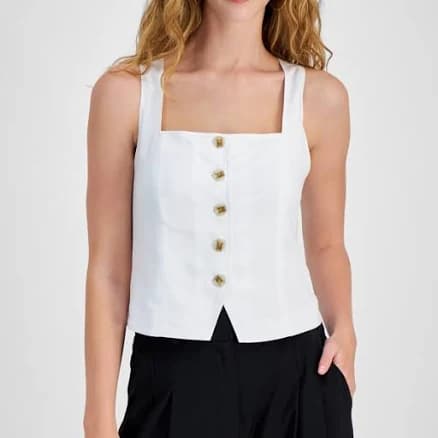 BarIII Women's Sleeveless Square-Neck Vest