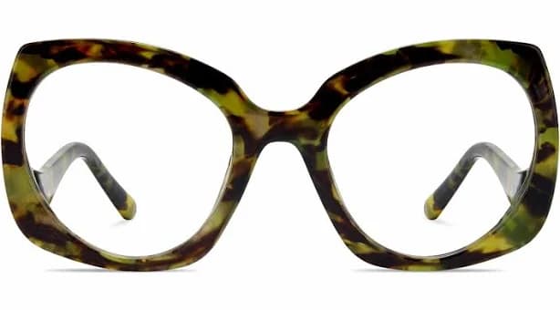 Lakoh Oversized Cat-Eye Eyeglasses – Women’s Green Tortoiseshell Frame