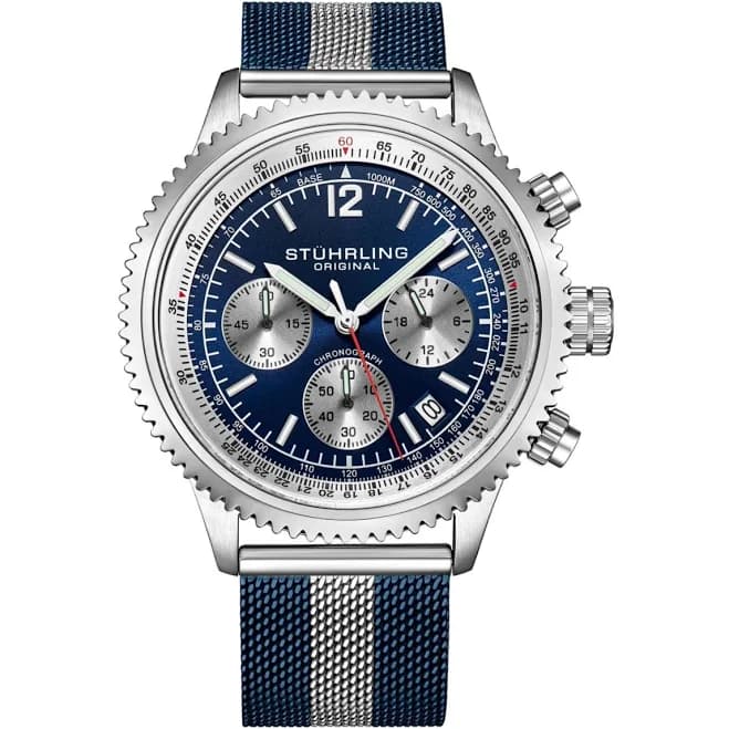Stuhrling Men's Monaco Round Stainless Steel Watch