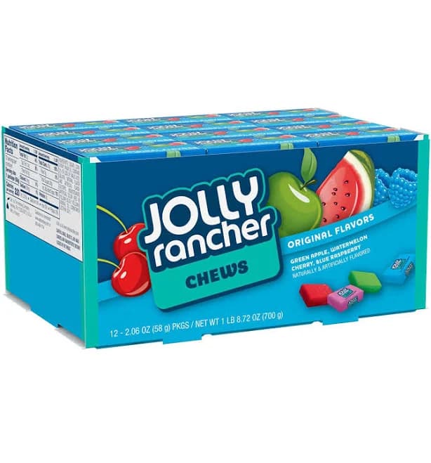 Jolly Rancher Assorted Fruit Flavored Chew Candy, 2.06 Ounce -- 96 per case