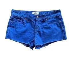 Pink Victoria's Secret Blue Jean Shorts • Cut Off Style Fringe 5 Pocket Size 2