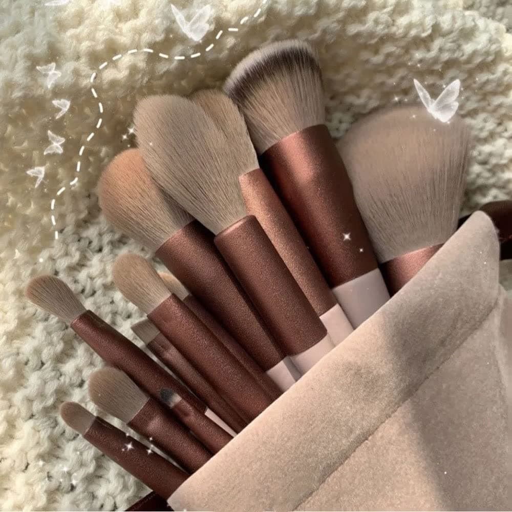 Amazon.com: 13Pcs A Set Soft Fluffy Makeup Brushes For Cosmetics Foundation Blush Powder Eyeshadow Blending Makeup Brush Tools(Pink no bag)