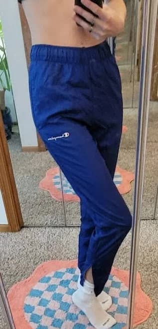 Champion Track Pants Striped Sweatpants Royal Blue Size Xs Gym Slick