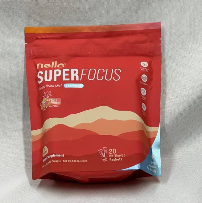 Nello SuperFocus Drink Mix Fruit Punch + Caffeine 20 Packets