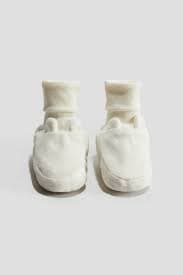 Velour Slipper Socks - White - Kids | H&M US