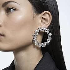 Amazon.com: SWAROVSKI Millenia Large Circle Earrings, Clear Teardrop-Cut Crystals on a Rhodium Finish Setting, Part of the Swarovski Millenia Collection: Clothing, Shoes & Jewelry