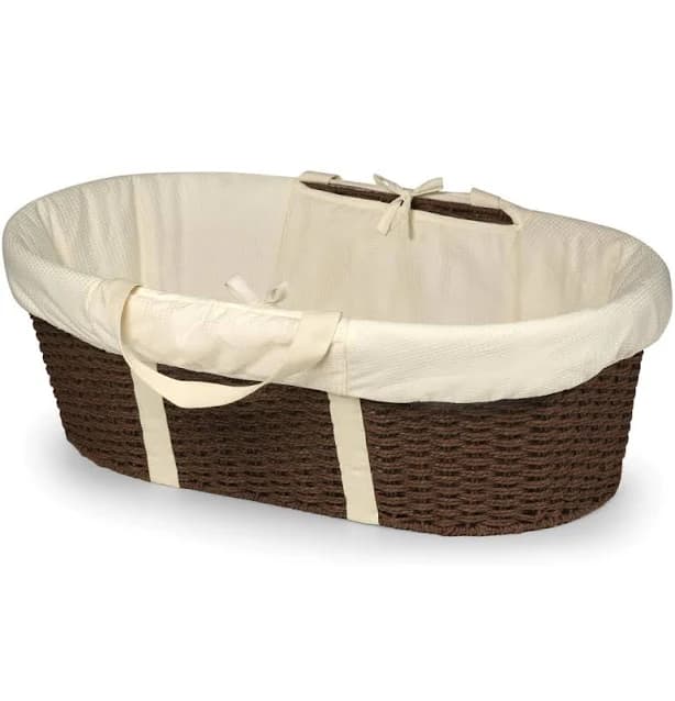 Landyn Wicker-Look Moses Changing Basket with Bedding Harriet Bee