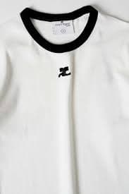 COURRÈGES - WHITE AND BLACK CONTRAST T-SHIRT – LE LABO STORE