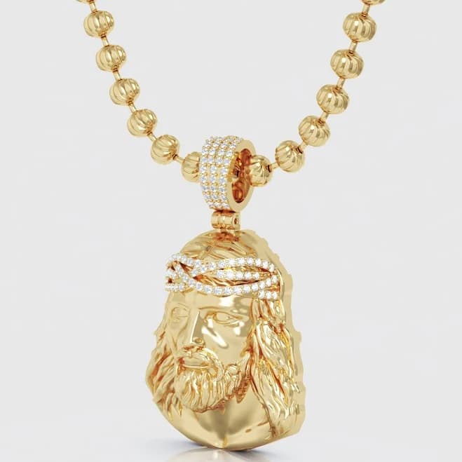 Uverly Diamond Jesus Piece Pendant in 14k or 18k Solid Gold
