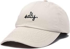 DALIX Salty Embroidered Cotton Beach Baseball Cap Adjustable Dad Hat Womens in Beige at Amazon Women's Clothing store