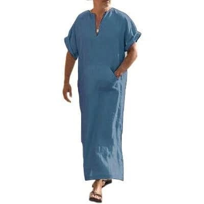 COOFANDY Men's V-Neck Linen Robe