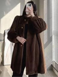 Vintage Mink Swan Imitation Mink Coat Fur Coat Jacket Loose in Brown / Gray | eBay