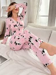 SweetSlumber Cute Puppy Print Long Sleeve & Pants Jumpsuit Pajamas for Sale Australia| New Collection Online| SHEIN Australia