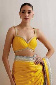 Buy Yellow Printed Pre Stitched Saree Set | Isha Gupta Tayal