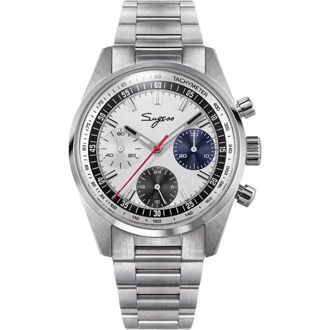 Sugess S465 Chronograph Stainless Steel Dial Silver Hand