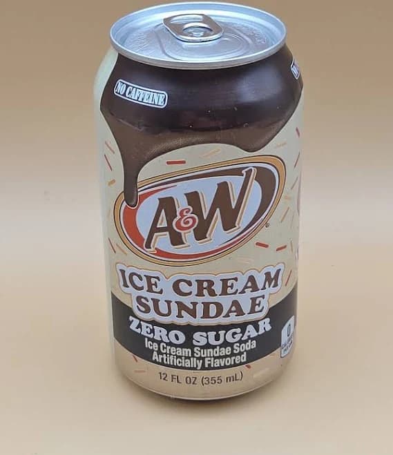 A&w Ice Cream Sundae Zero Sugar Can 12 Ounce Aw Root Beer Soda Pop