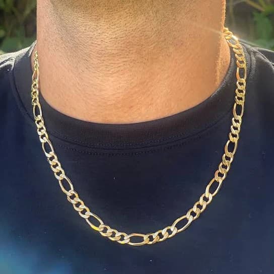 18K Gold Filled Waterproof Figaro Chain for Men