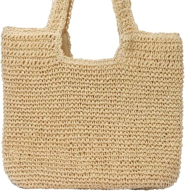 Goldtimo Women's Woven Straw Beach Bag