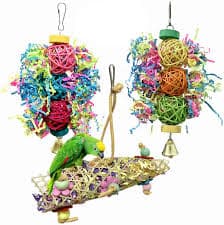 LUFFWELL Bird Toys, 3 Pack Parrot Cage Foraging Toys Lebanon | Ubuy