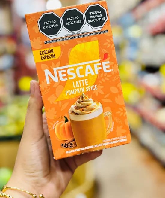 Nescafé Latte Sabor Pumpkin Spice Café Instantáneo En Polvo Caja Con 6 Sobres De 22g C/U