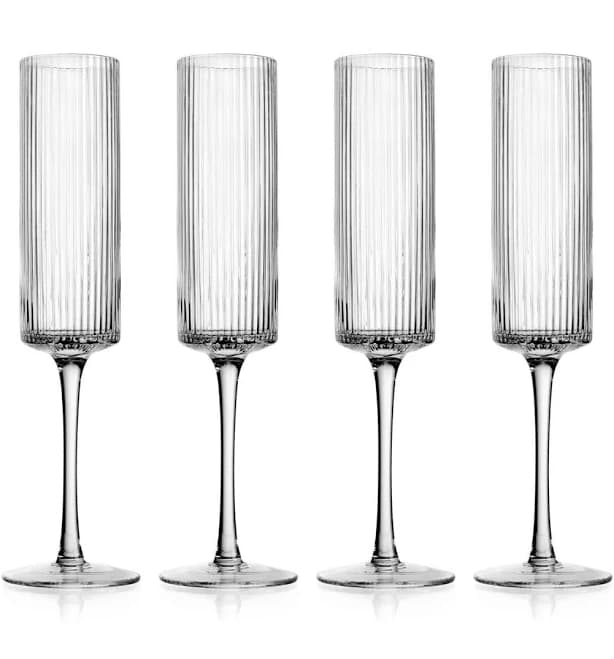 Godinger Sullivan Street Fluted Champagne Glasses (Set of 4)