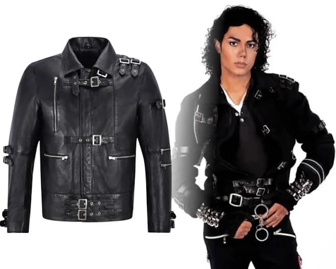 Michael Jackson MJ Bad Music Video 1987 World Tour Leather Jacket