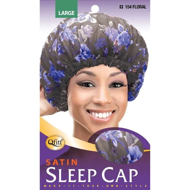 Large Satin Sleep Cap - Floral [Assort-12 Pieces Set]