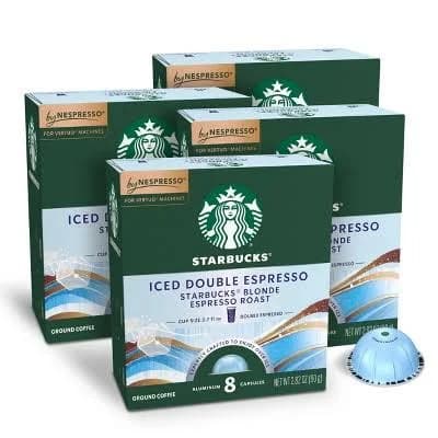 Starbucks by Nespresso Vertuo Iced Double Espresso Blonde Light Roast Coffee Pods