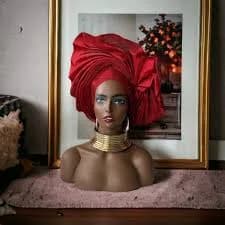 Traditional wedding autogele, pretied headwrap/headgear, asooke gele.