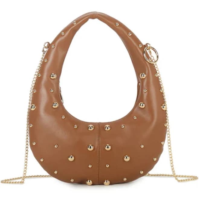 Studded Oval Shoulder Bag
