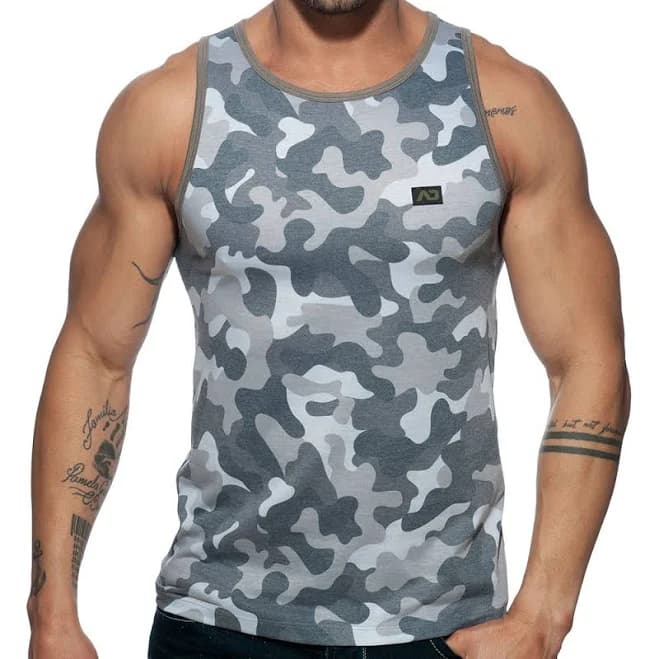 Addicted Washed Camo Tank Top