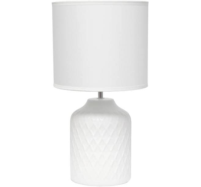 Simple Designs 17.25" Touch of Chevron Ceramic Table Lamp with Matching Drum Shade