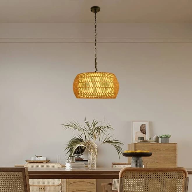 Bay Isle Home 3-Light Woven Drum Pendant Lighting