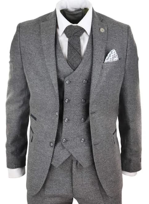Men's Double Breasted Waistcoat Suit