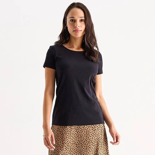 St. John's Bay Women's Crew Neck Short Sleeve T-Shirt