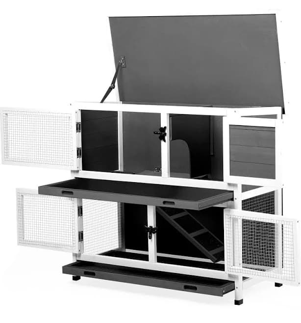 2 Story Solid Wood Rabbit Hutch