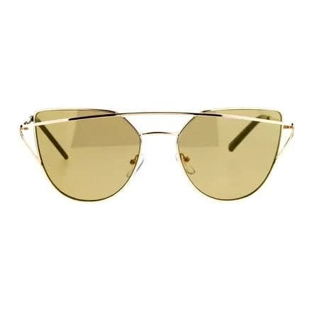 Diva Mirrored Color Mirror Double Frame Cat Eye Sunglasses