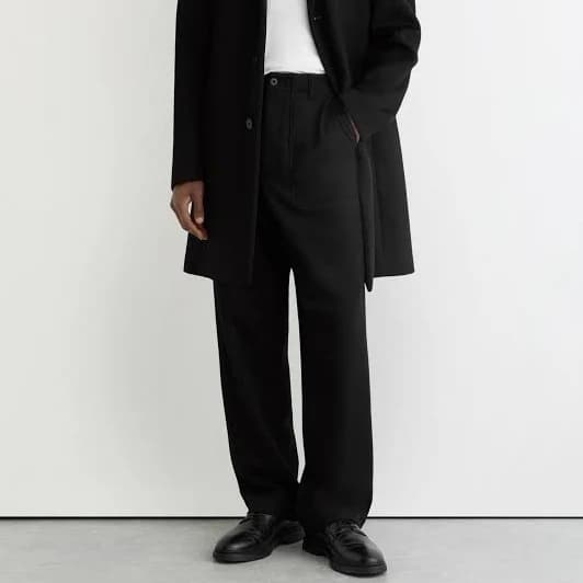 Reiss Men's Wool-Blend Wide-Leg Trousers