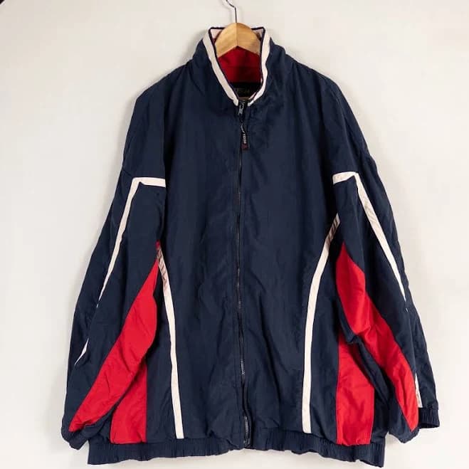 Repp Tech Jacket Mens 3xt Navy Red White Color Block Track Jacket Zip