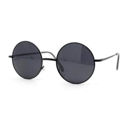 Men's Round Circle Metal Rim Sunglasses