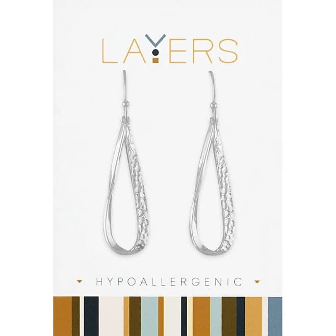 Hammered Teardrop Dangle Earrings