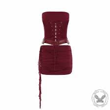 Retro Palace Style Pu Leather Tube Top Hip Skirt Set – GTHIC