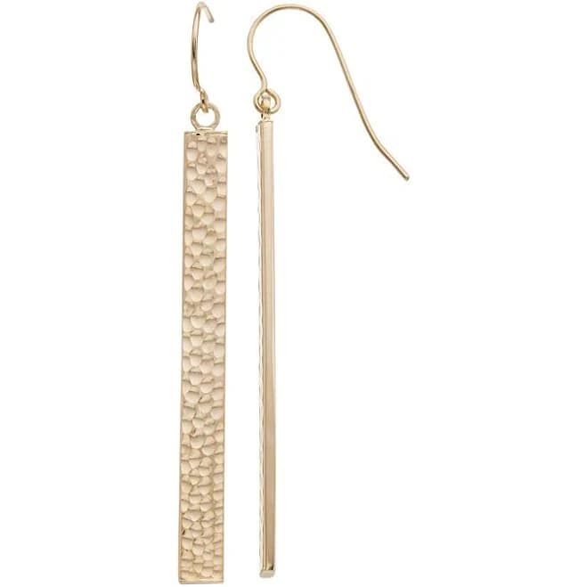 14K Gold Drop Bar Earrings