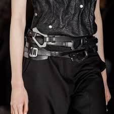 Irregular Black Heliot Style Emil Tech Wear Metal Buckle Leather Belt Unisex | eBay