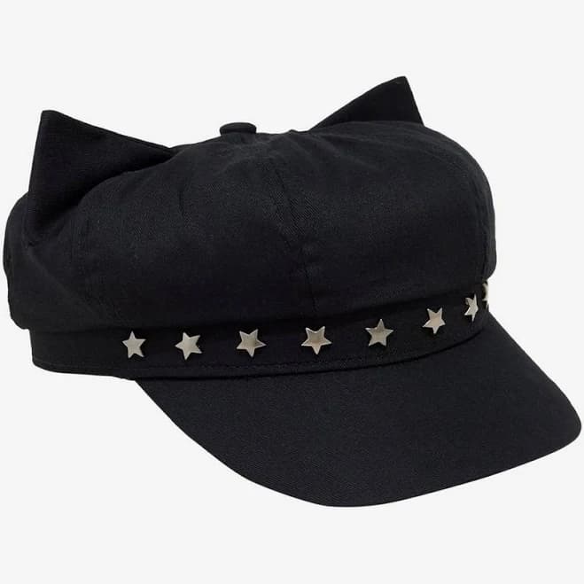 Cat Ear Star Stud Cabbie Hat